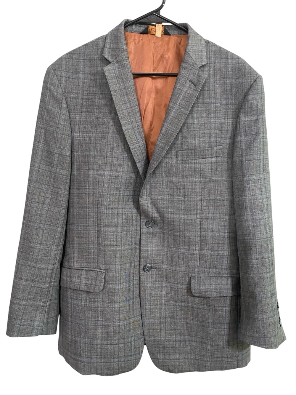 Jos. A. Bank Metropolitan Slim Fit Gray Plaid Wool Blazer Size 42RG